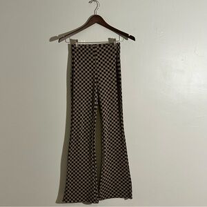Urban Outfitters Bryn Pull On Checkered Flare Pant